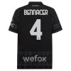 Original Fußballtrikot AC Mailand Ismael Bennacer 4 4.trikot 2023-24 Schwarze Für Herren